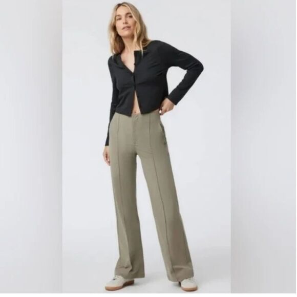 Vuori Taupe Meta Wide-Leg Pants size Large - Picture 1 of 11